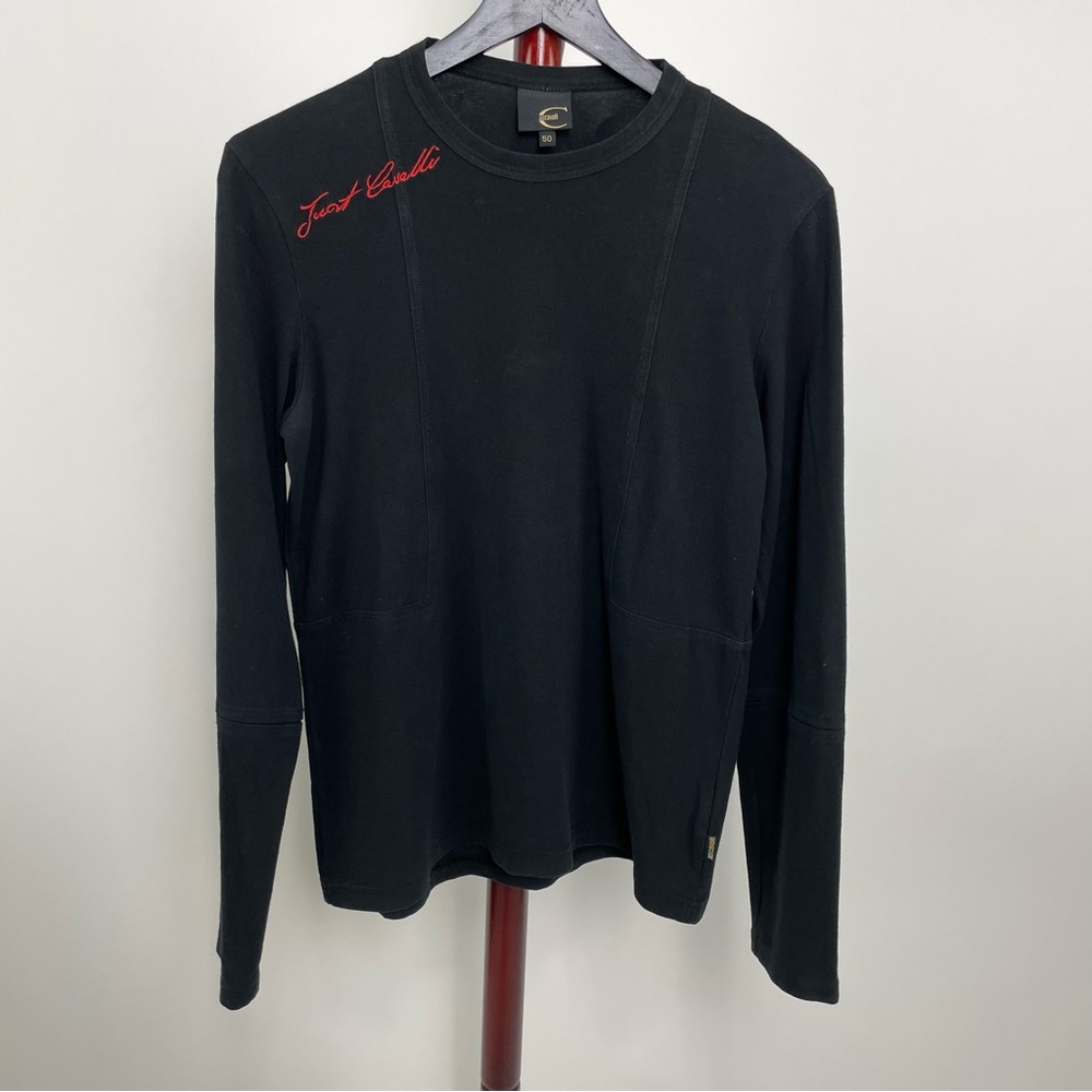 Just Cavalli Vintage Cotton Long-sleeve Logo Tee